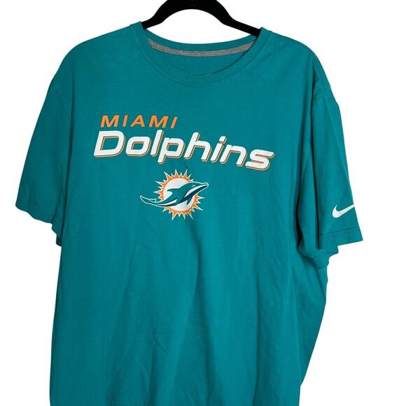 Nike T Shirt Short Sleeve Cotton Green Miami Dolphins‎ Size XXL - Picture 2 of 5